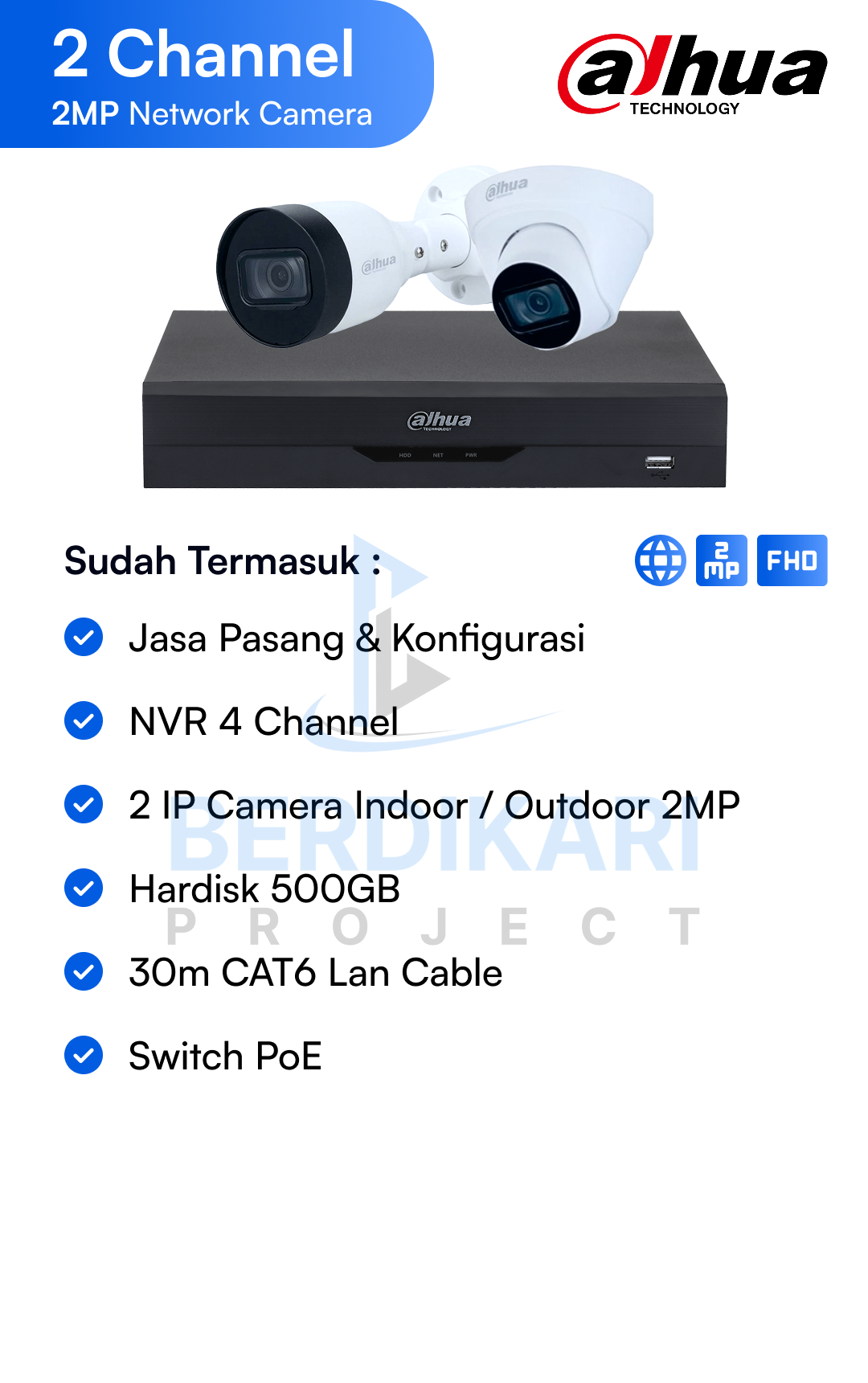 Paket CCTV Dahua Basic 2MP
