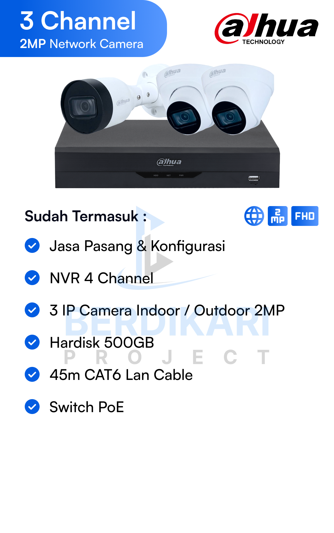 Paket CCTV Dahua Basic 2MP