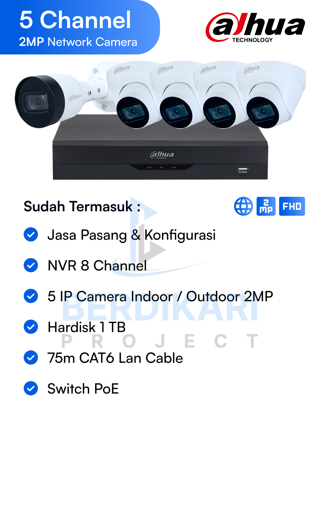 Paket CCTV Dahua Basic 2MP