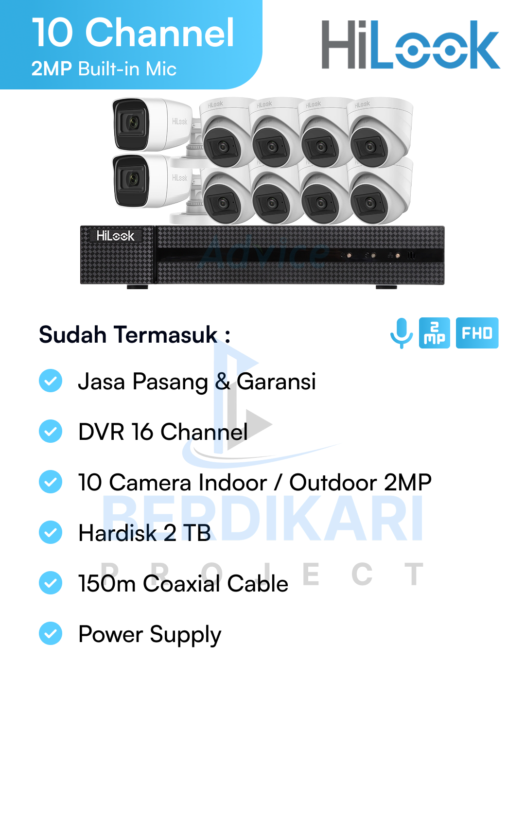 Paket CCTV HiLook Audio 2MP
