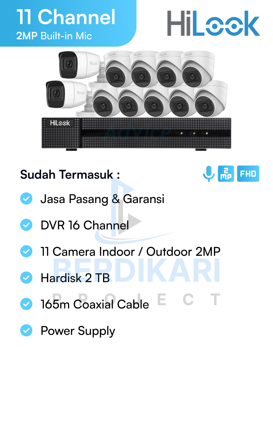 Paket CCTV HiLook Audio 2MP