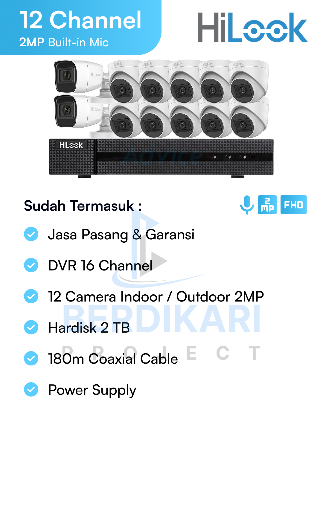 Paket CCTV HiLook Audio 2MP