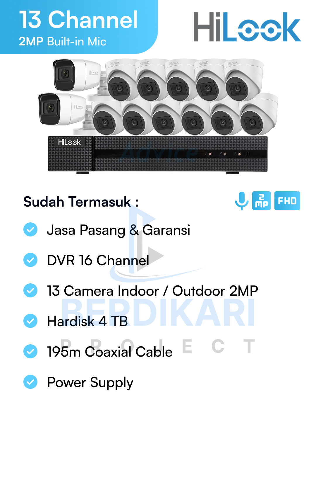 Paket CCTV HiLook Audio 2MP