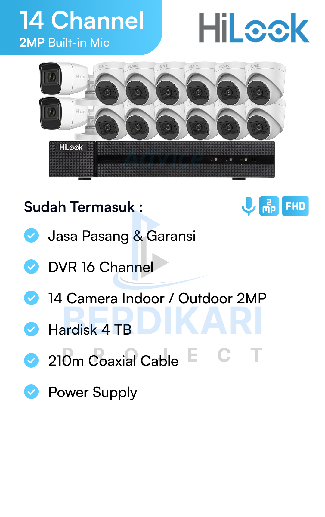 Paket CCTV HiLook Audio 2MP