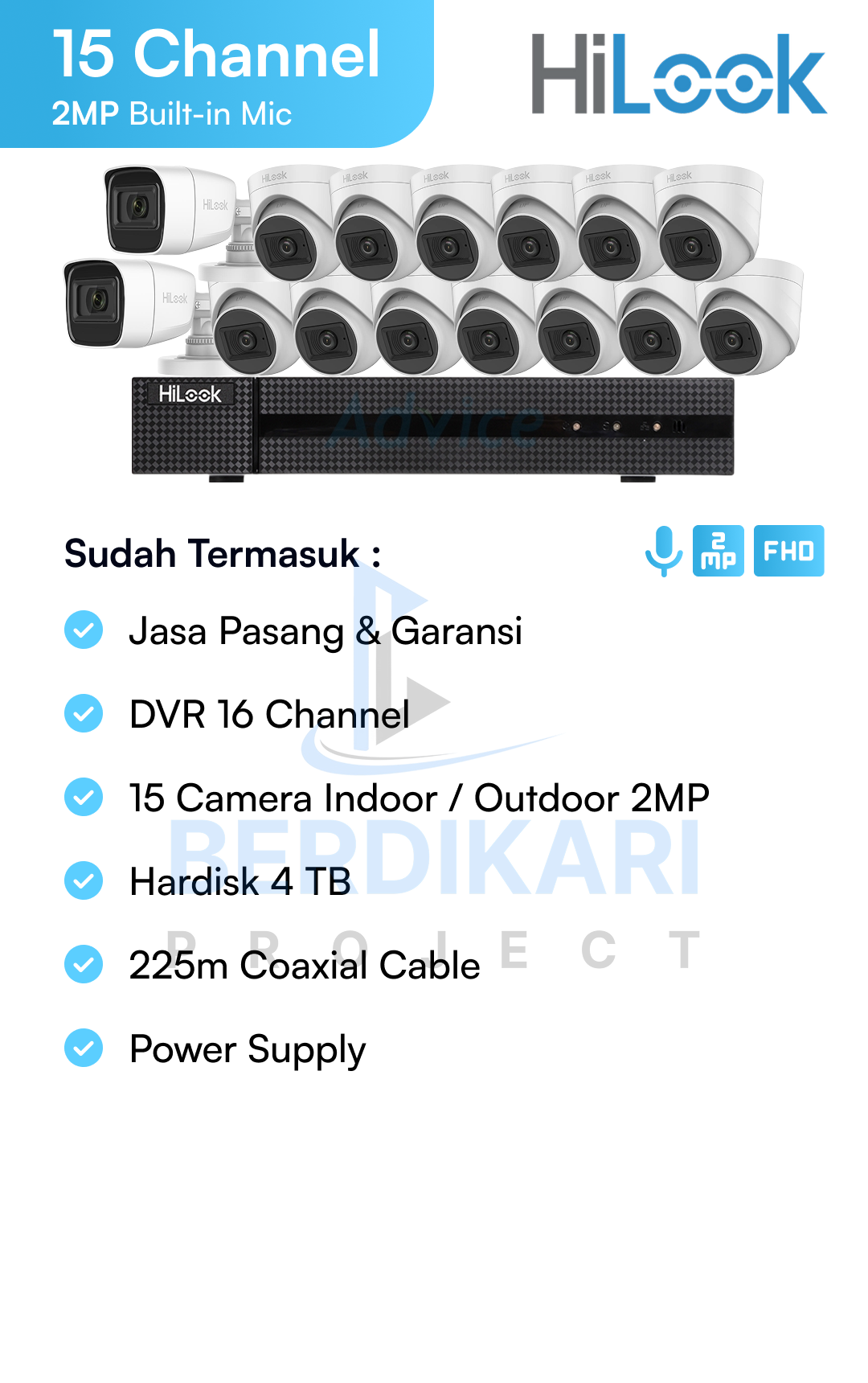 Paket CCTV HiLook Audio 2MP