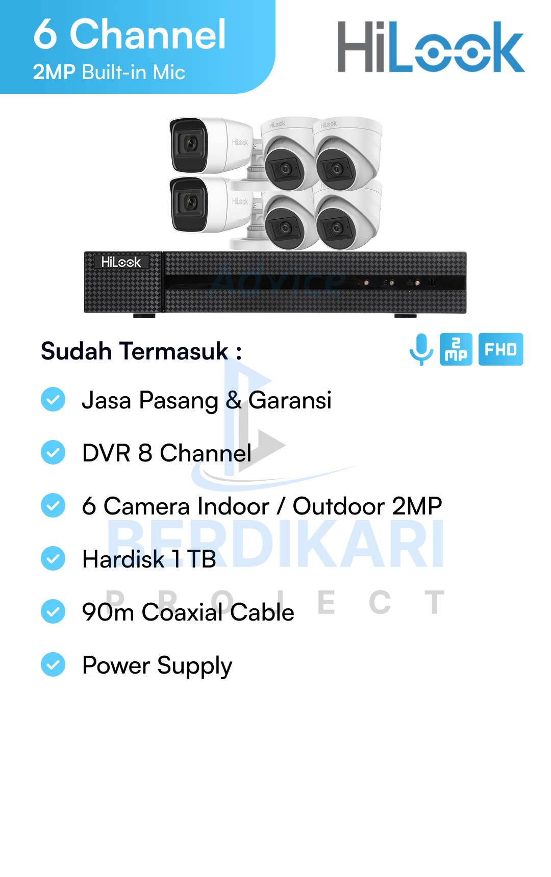 Paket CCTV HiLook Audio 2MP