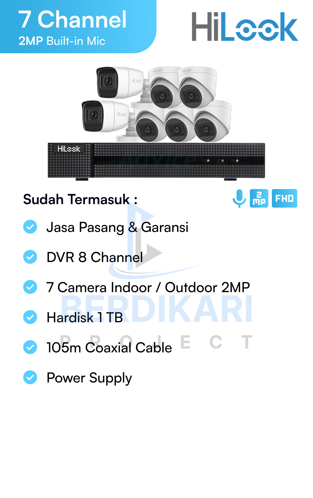 Paket CCTV HiLook Audio 2MP
