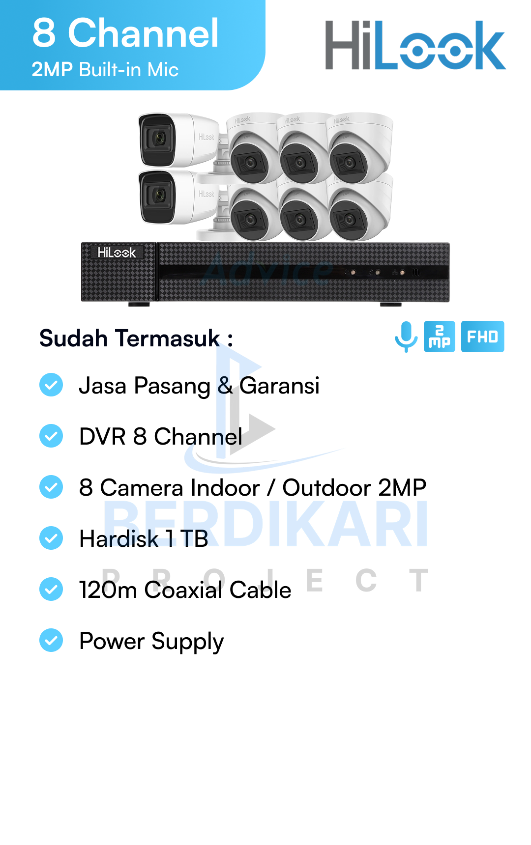 Paket CCTV HiLook Audio 2MP