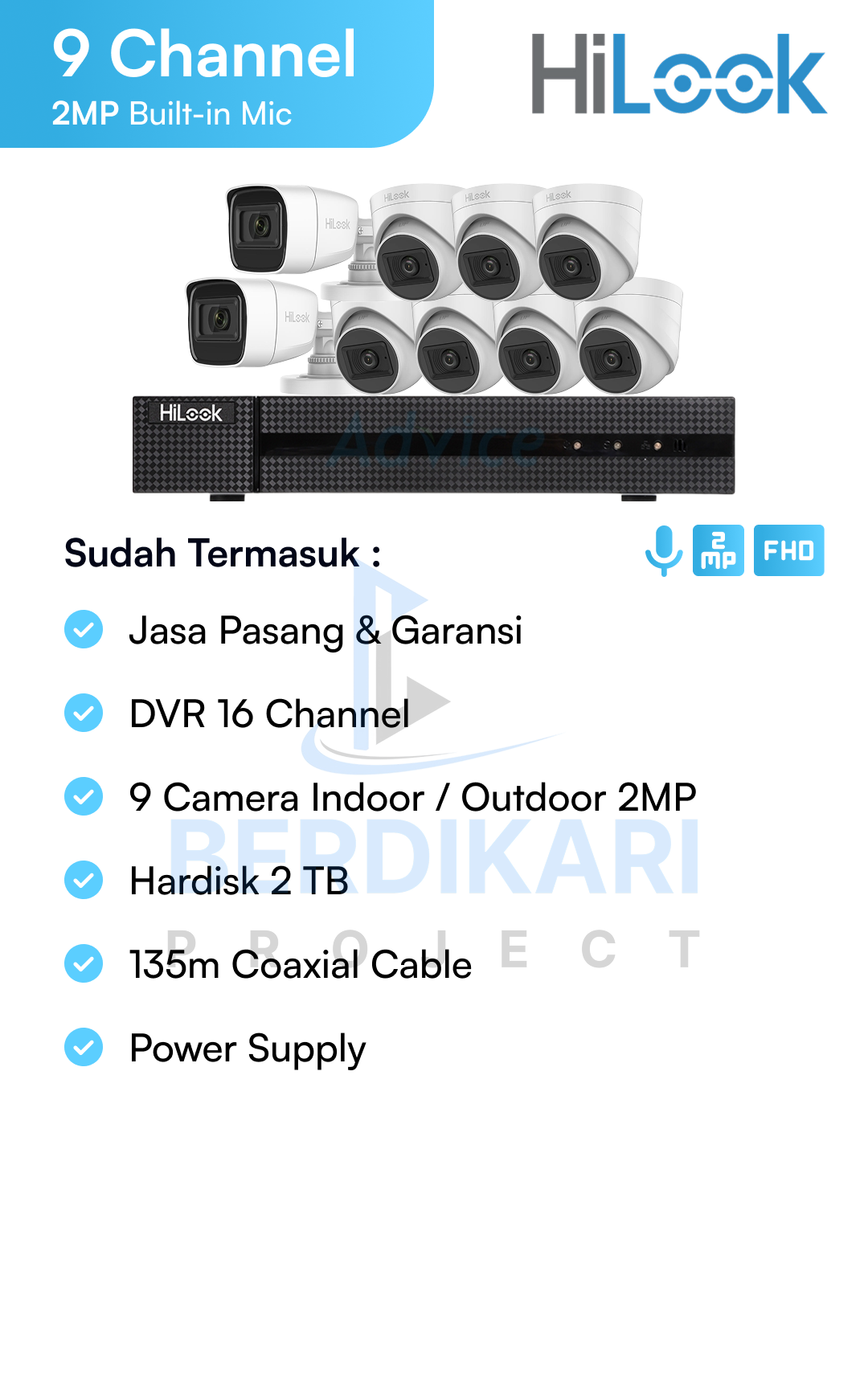 Paket CCTV HiLook Audio 2MP