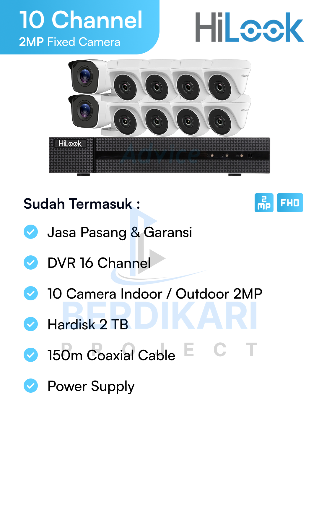 Paket CCTV HiLook Basic 2MP