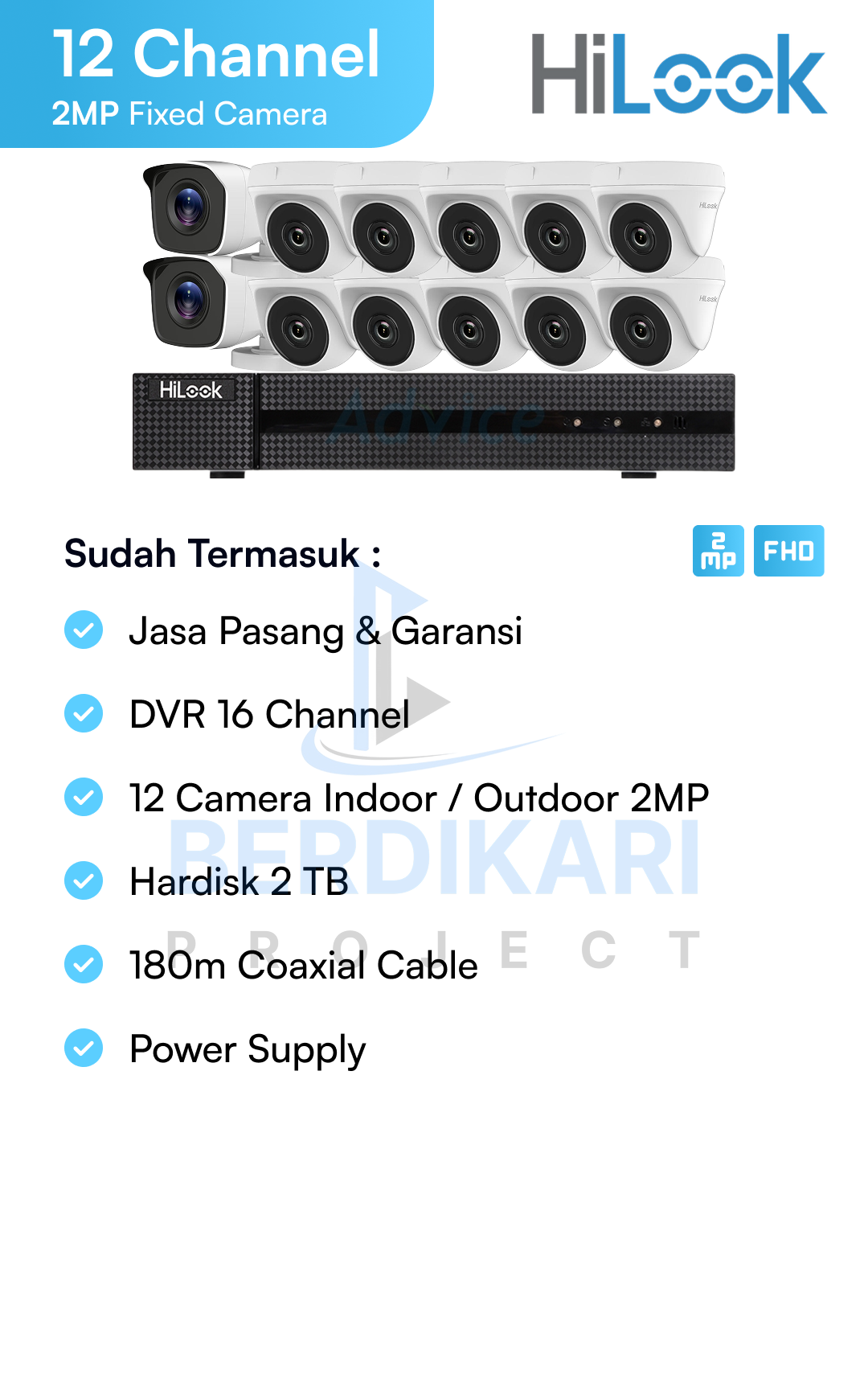 Paket CCTV HiLook Basic 2MP