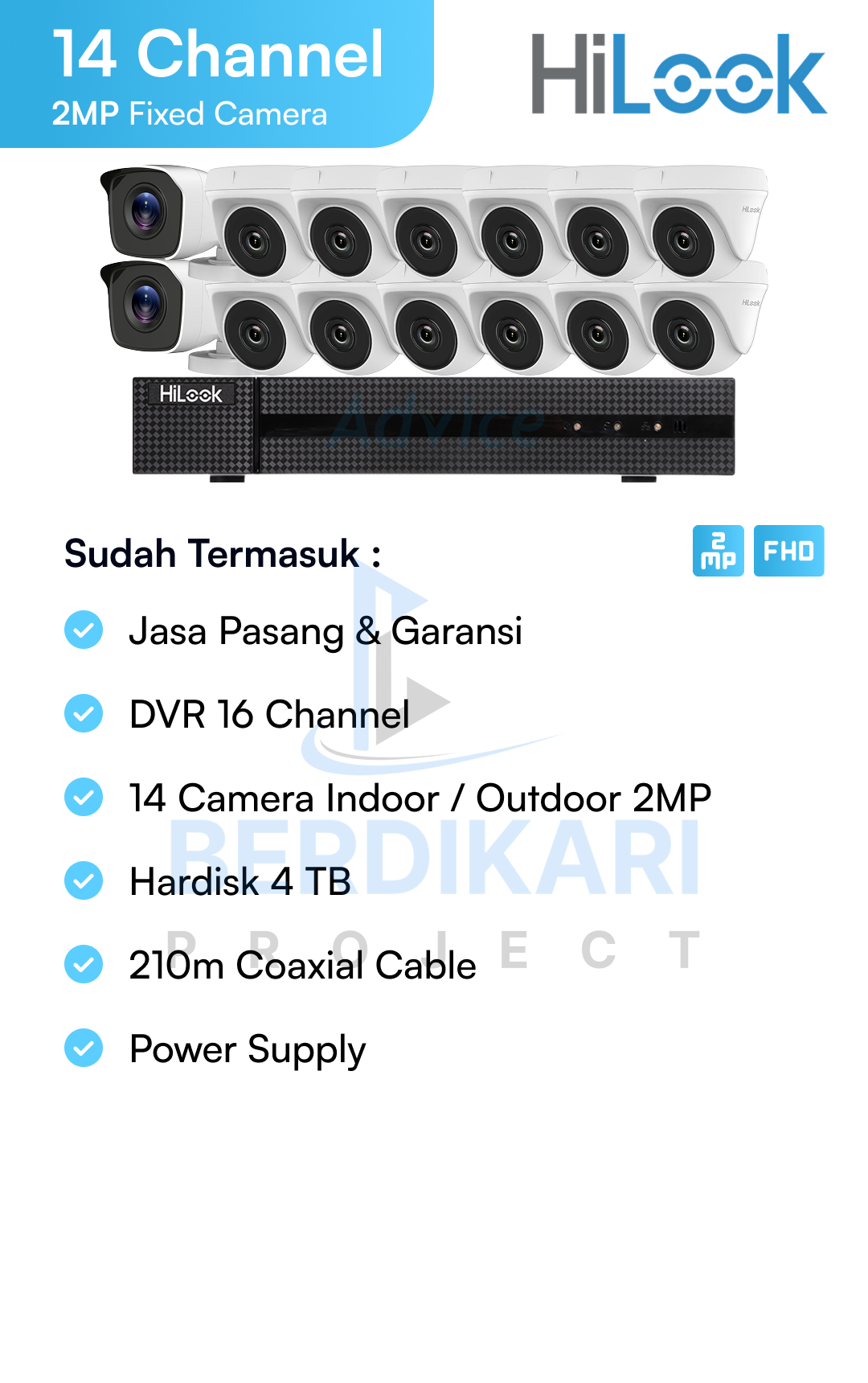 Paket CCTV HiLook Basic 2MP
