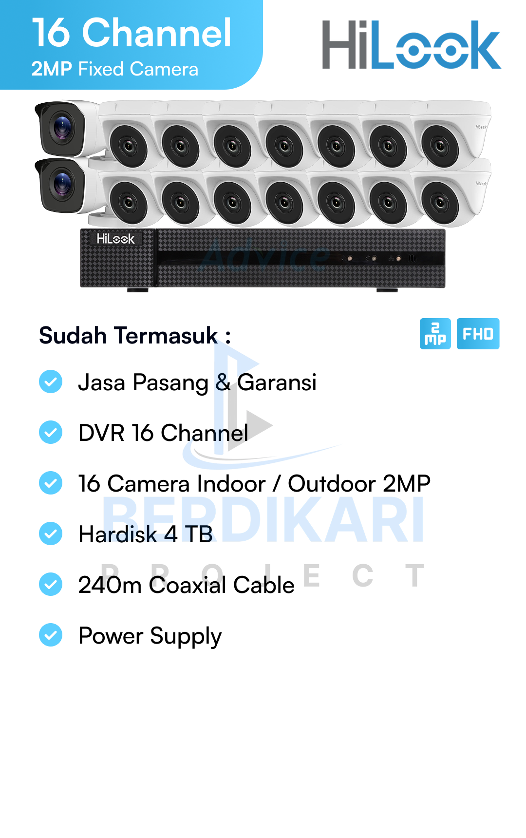 Paket CCTV HiLook Basic 2MP
