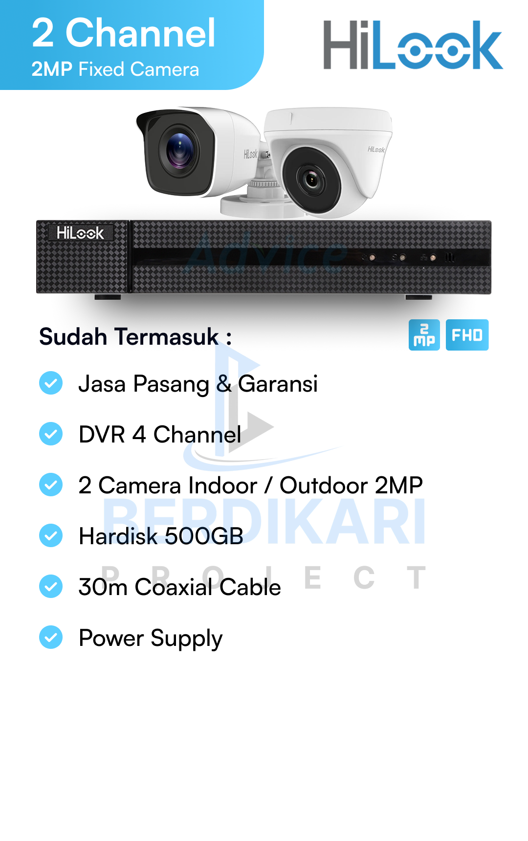 Paket CCTV HiLook Basic 2MP