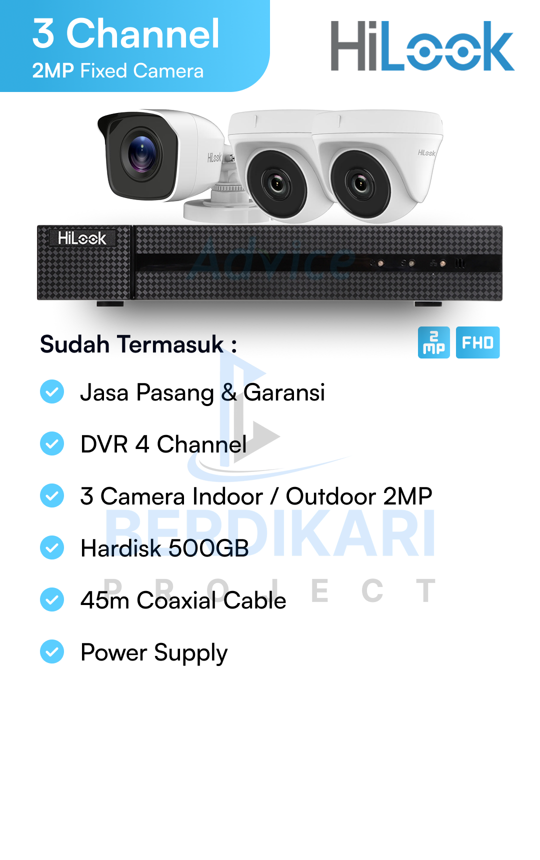 Paket CCTV HiLook Basic 2MP