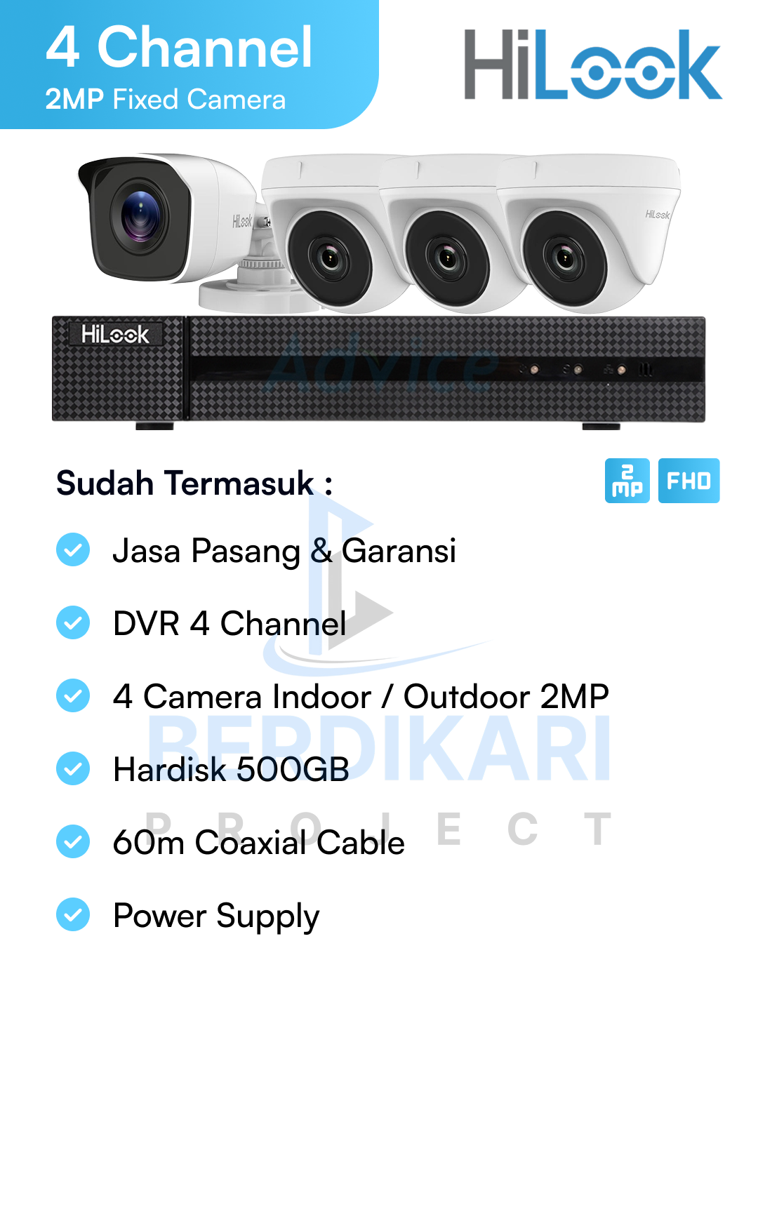 Paket CCTV HiLook Basic 2MP