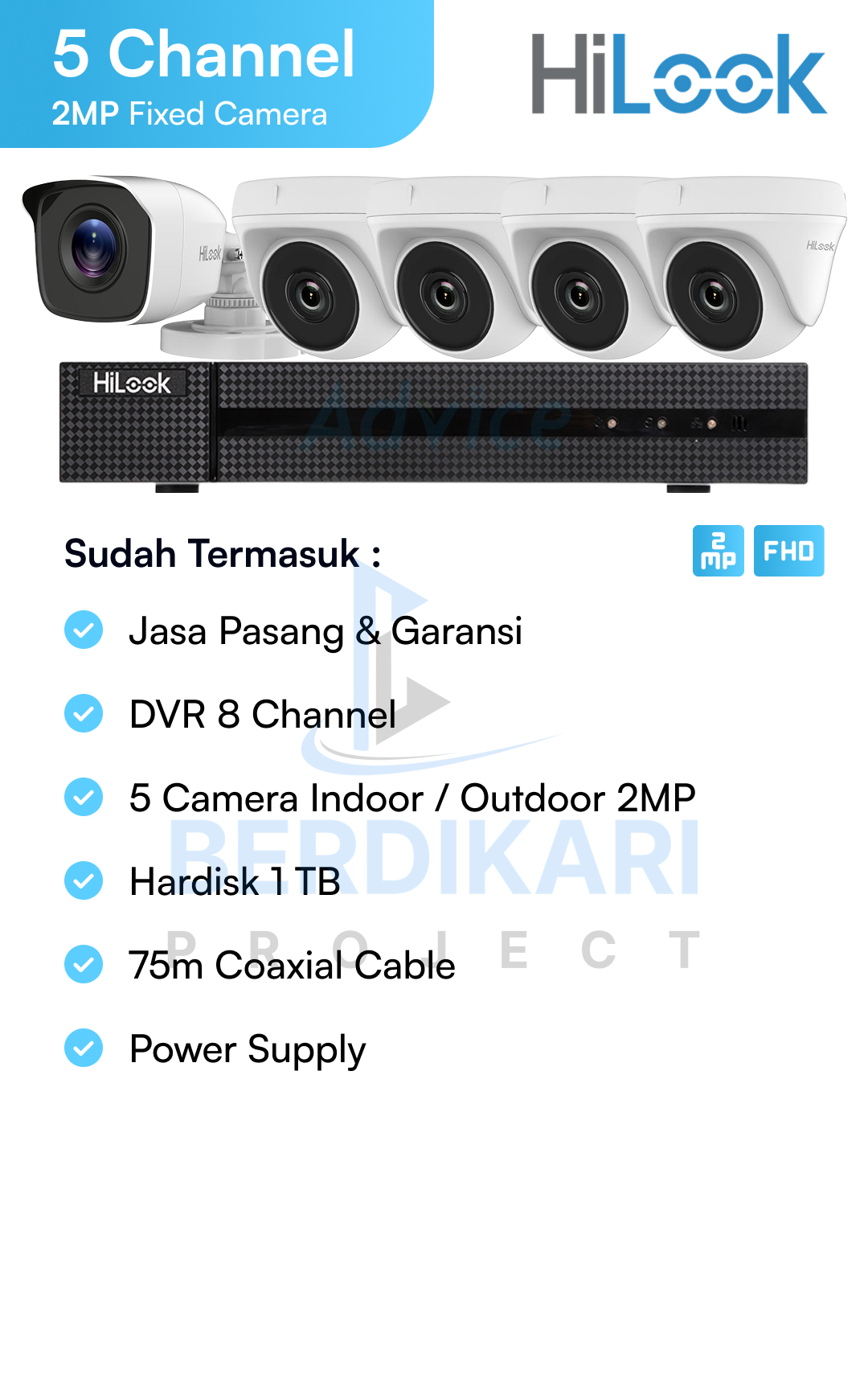 Paket CCTV HiLook Basic 2MP