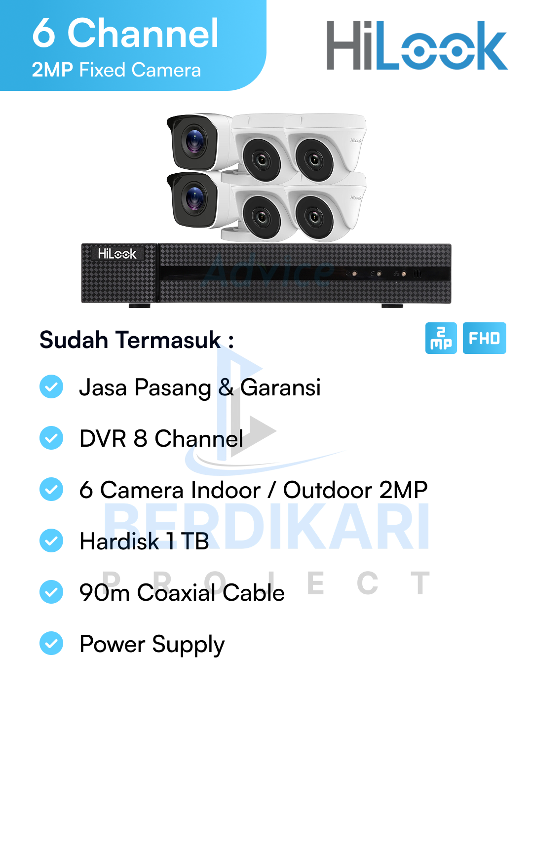 Paket CCTV HiLook Basic 2MP