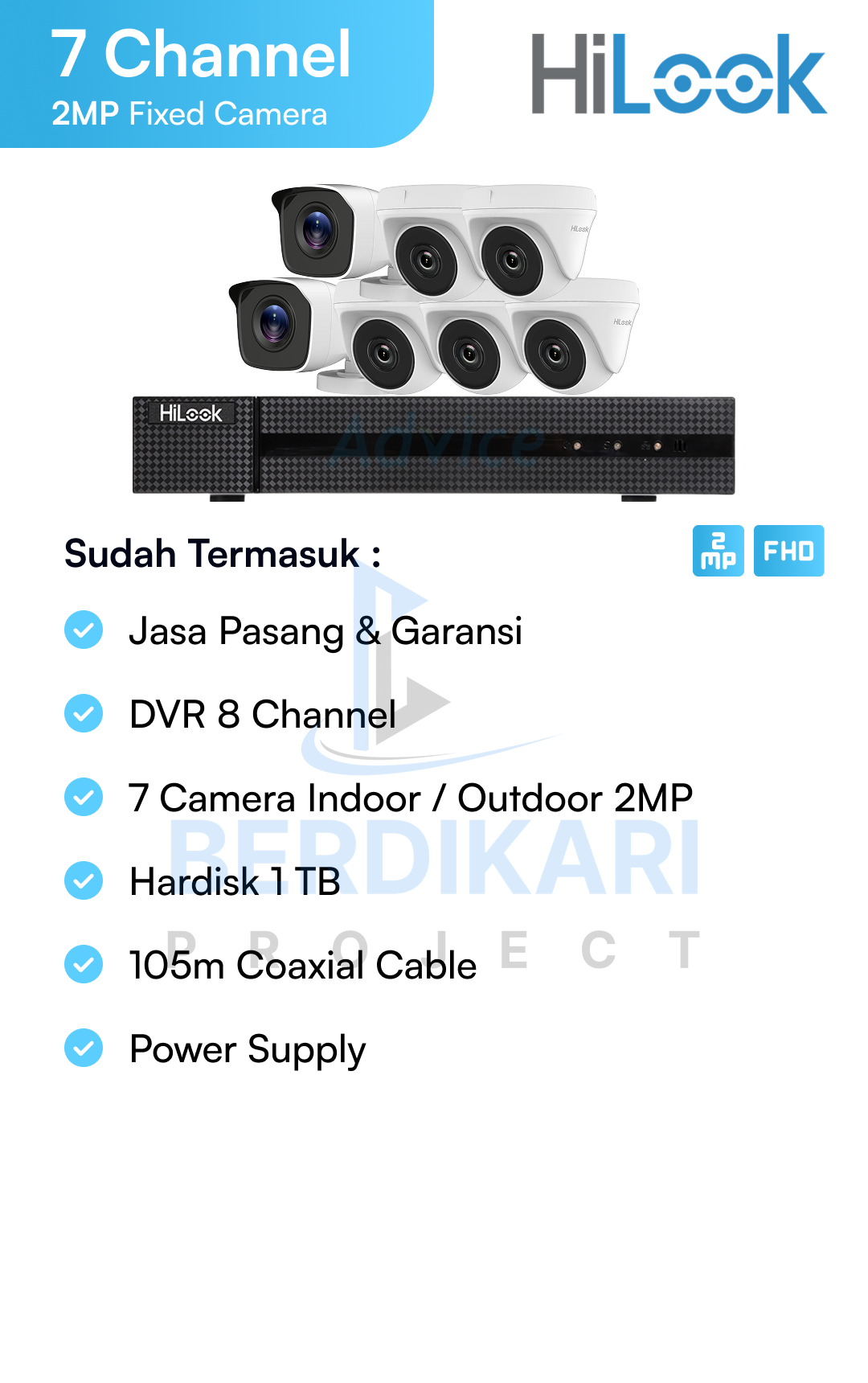 Paket CCTV HiLook Basic 2MP