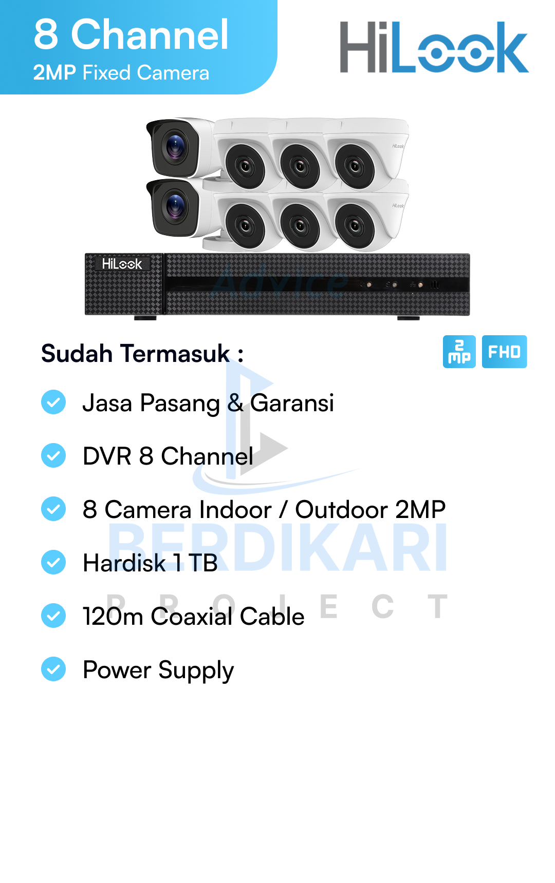 Paket CCTV HiLook Basic 2MP