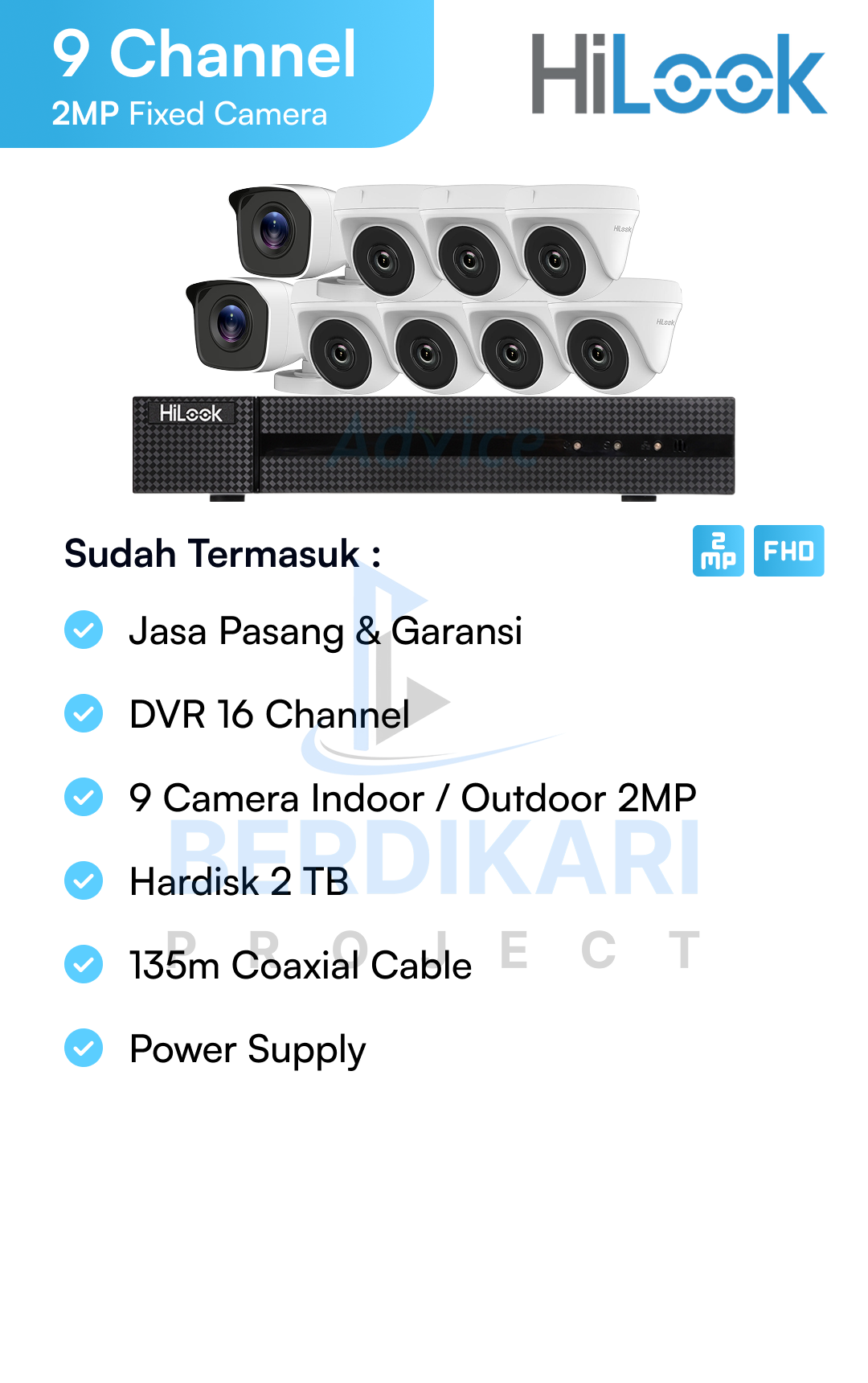 Paket CCTV HiLook Basic 2MP