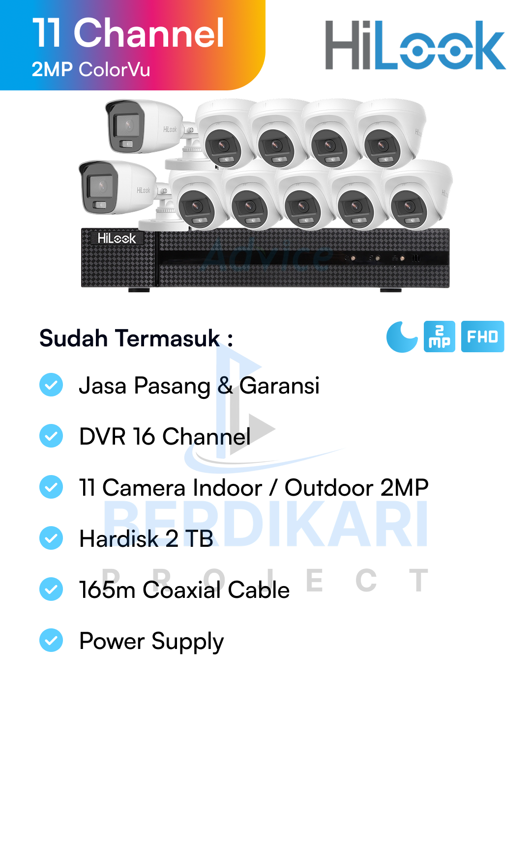 Paket CCTV HiLook Color 2MP