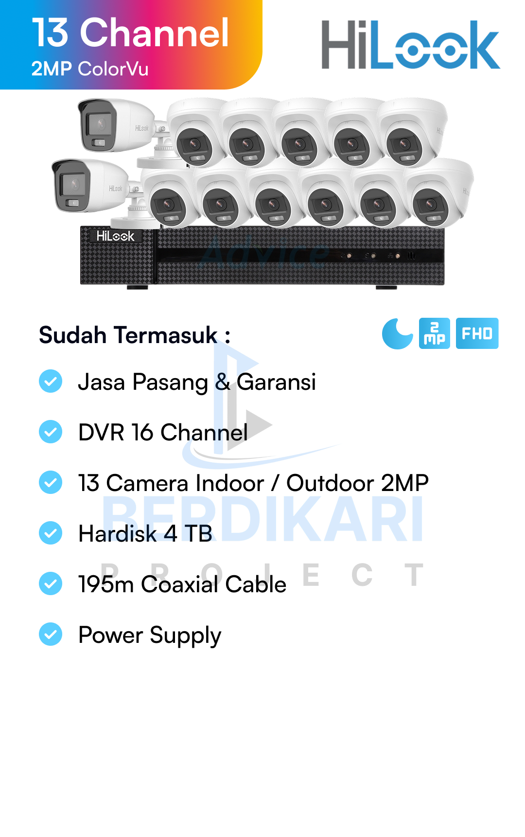 Paket CCTV HiLook Color 2MP