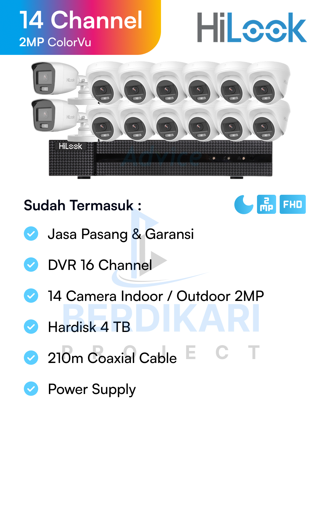 Paket CCTV HiLook Color 2MP