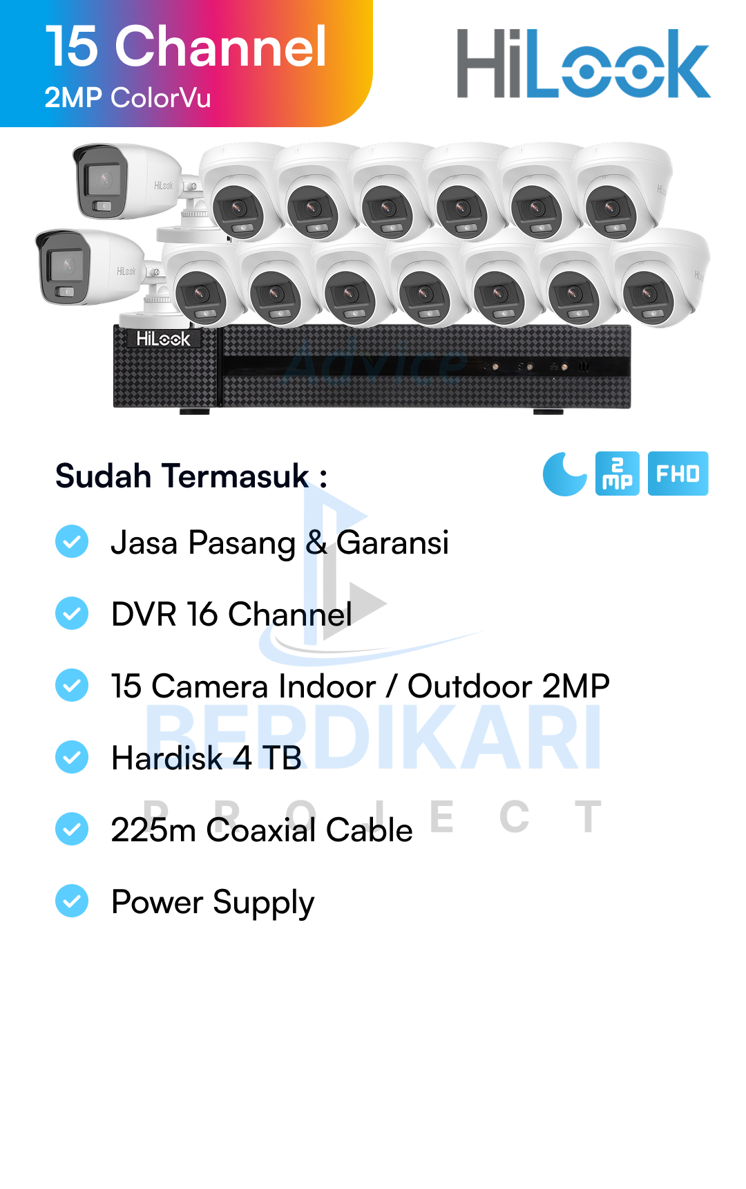 Paket CCTV HiLook Color 2MP