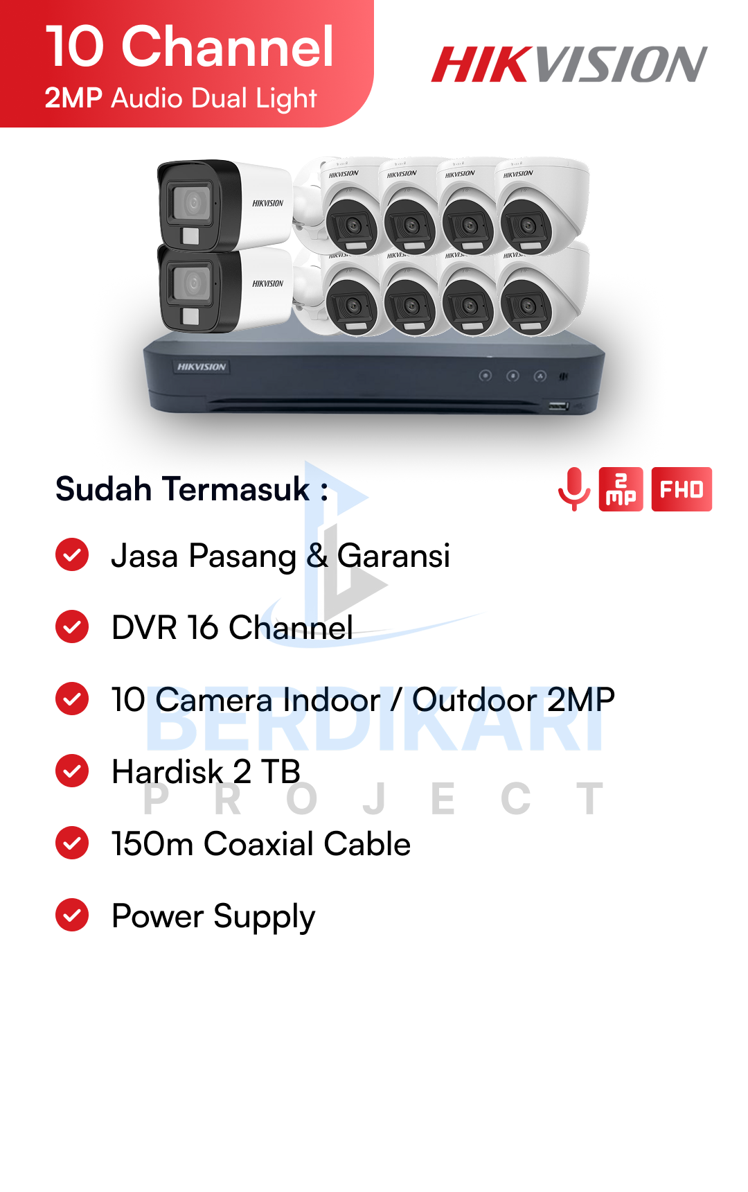 Paket CCTV Hikvision Audio 2MP