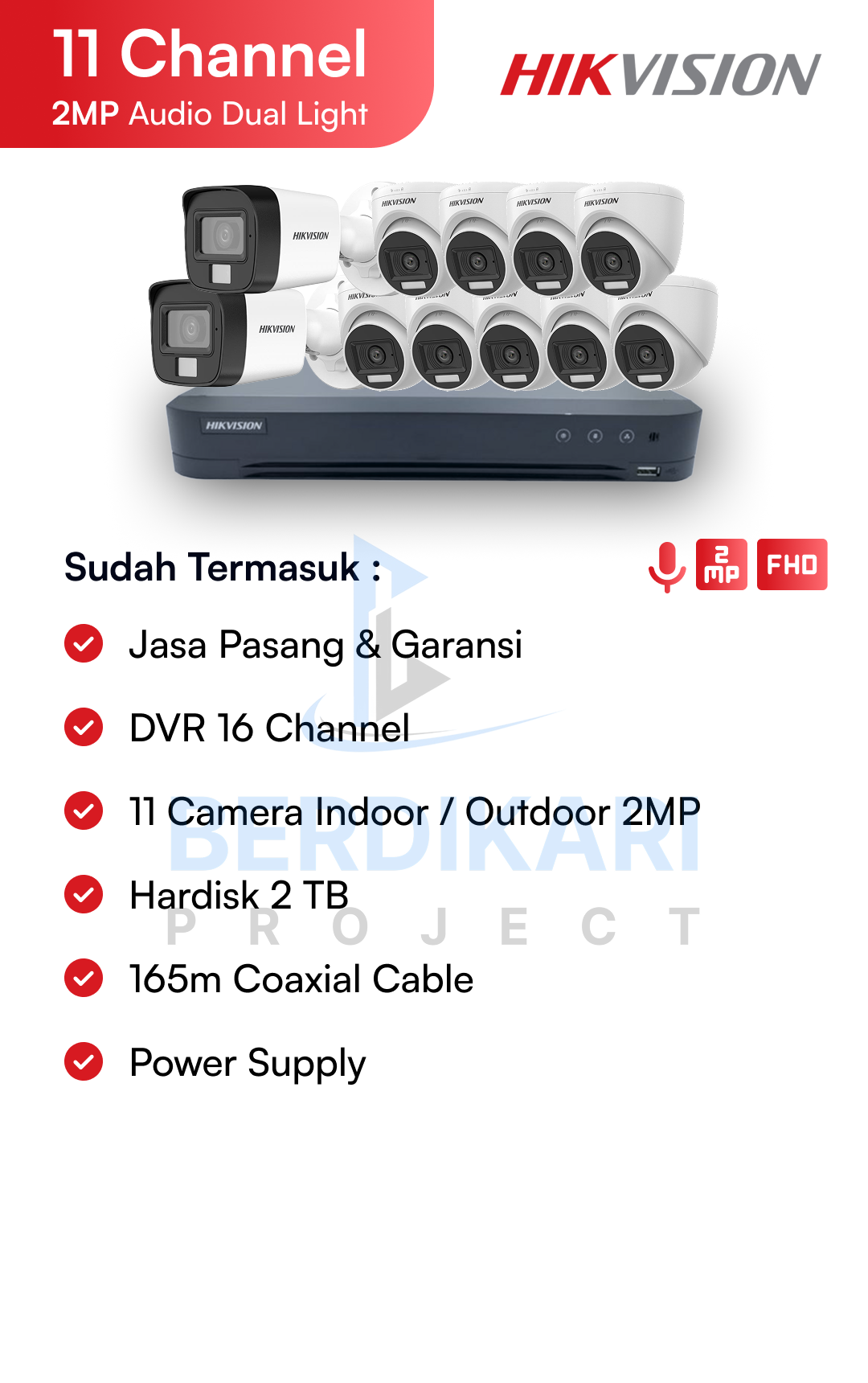 Paket CCTV Hikvision Audio 2MP