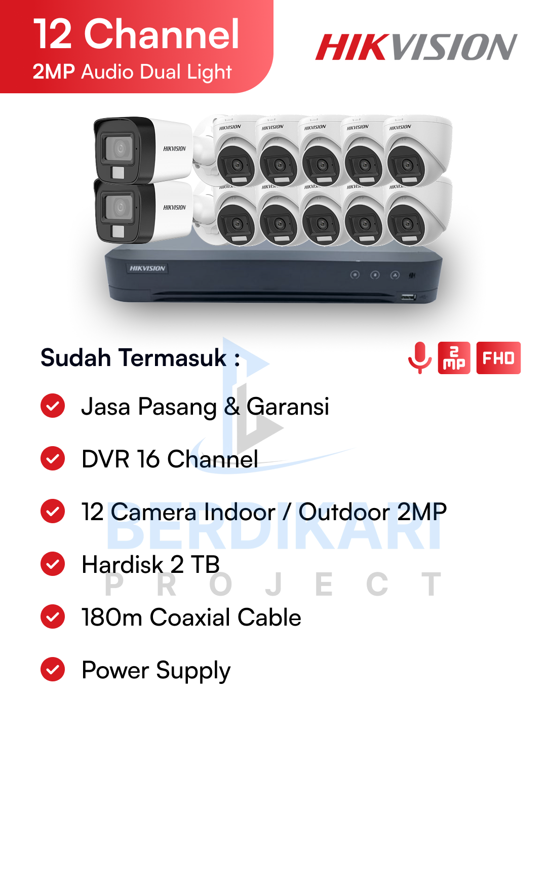 Paket CCTV Hikvision Audio 2MP