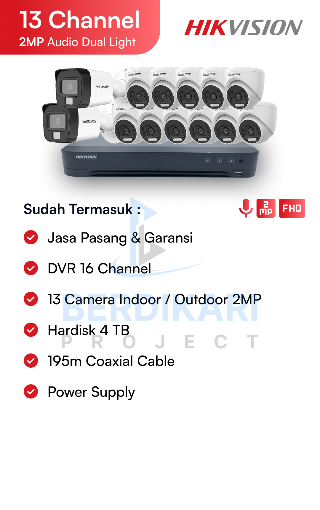 Paket CCTV Hikvision Audio 2MP