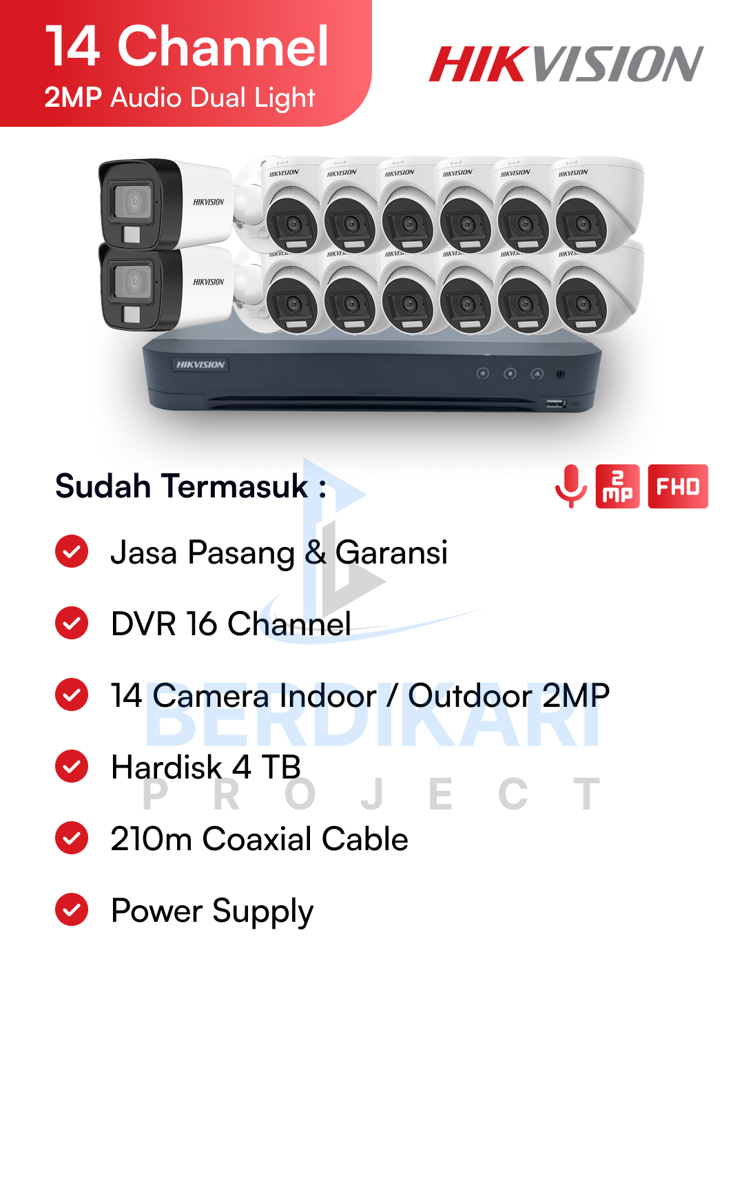 Paket CCTV Hikvision Audio 2MP