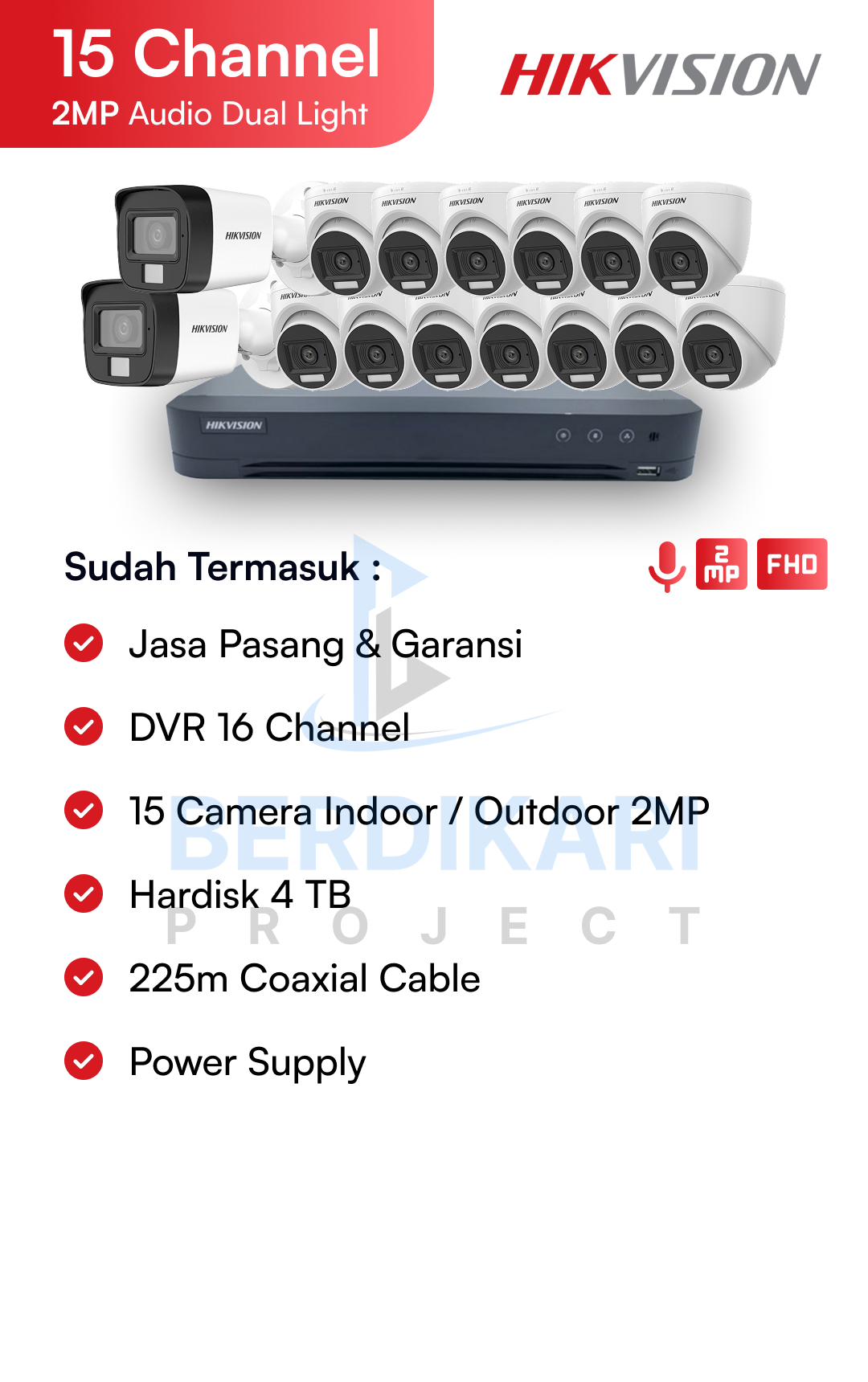 Paket CCTV Hikvision Audio 2MP
