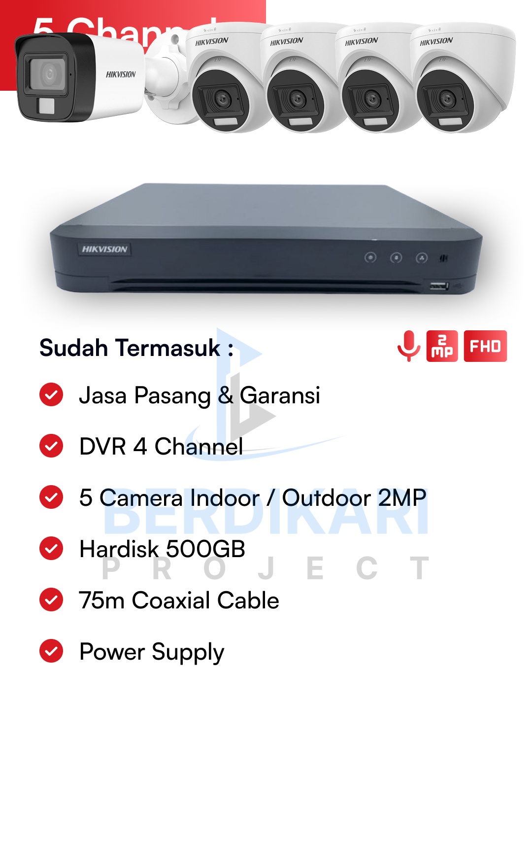 Paket CCTV Hikvision Audio 2MP