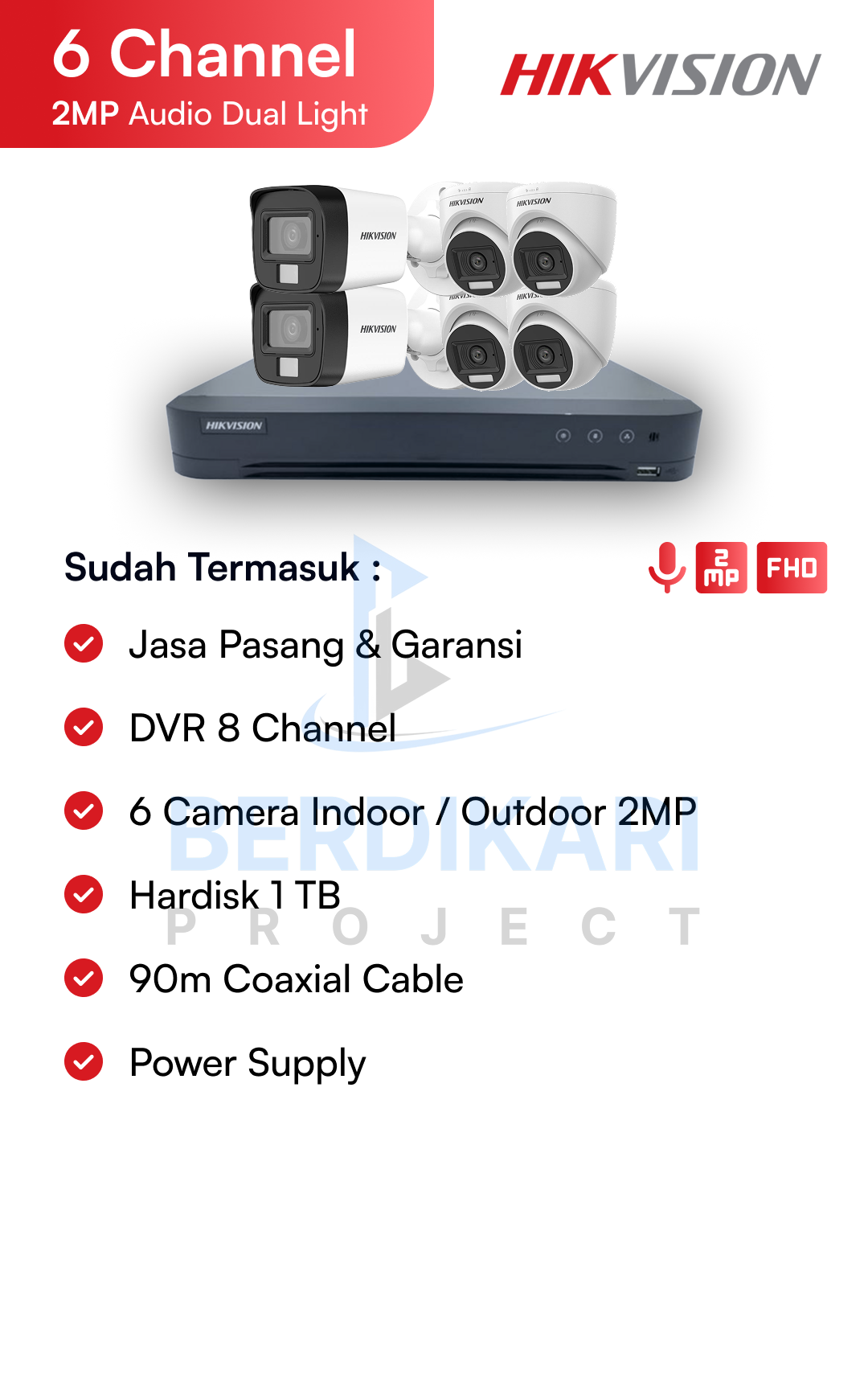 Paket CCTV Hikvision Audio 2MP