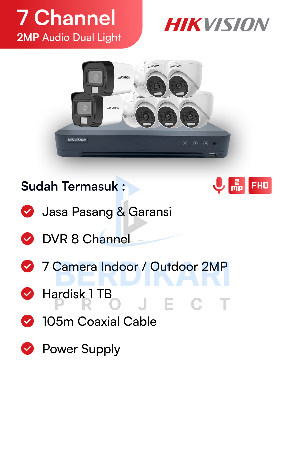 Paket CCTV Hikvision Audio 2MP