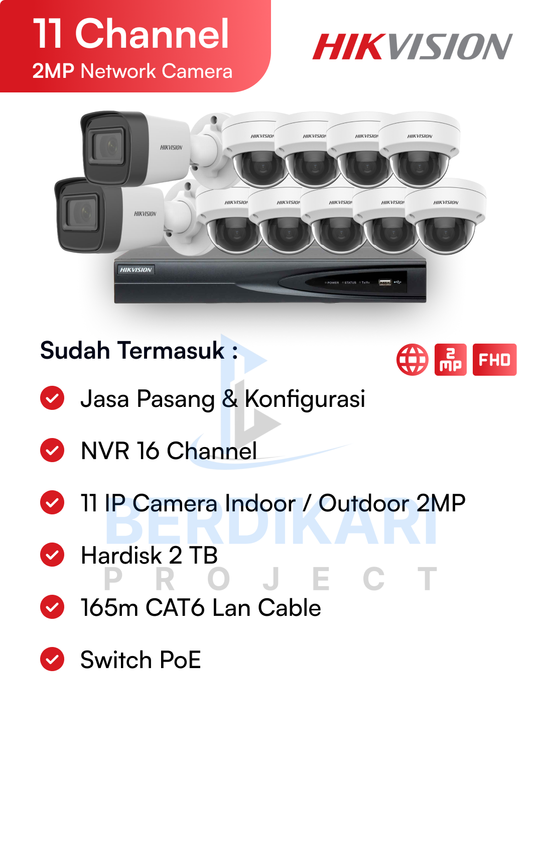 Paket CCTV Hikvision Color 2MP