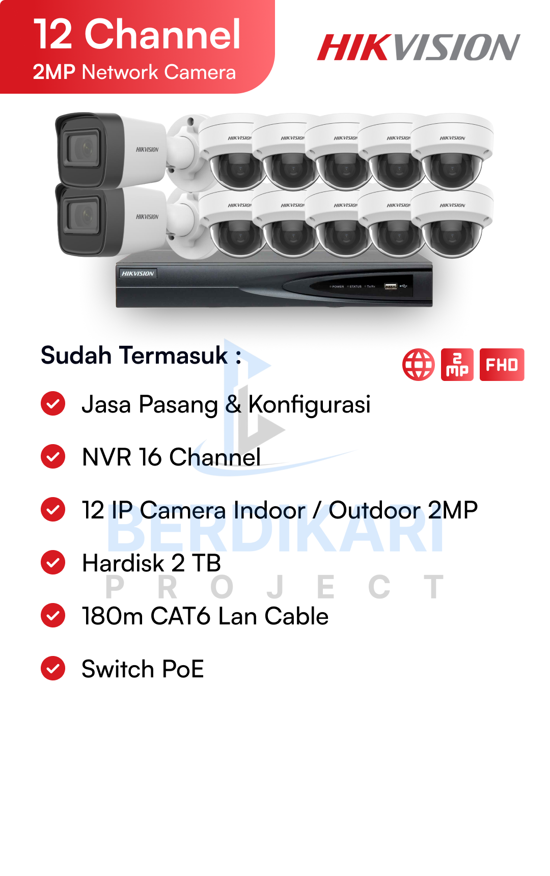 Paket CCTV Hikvision Color 2MP