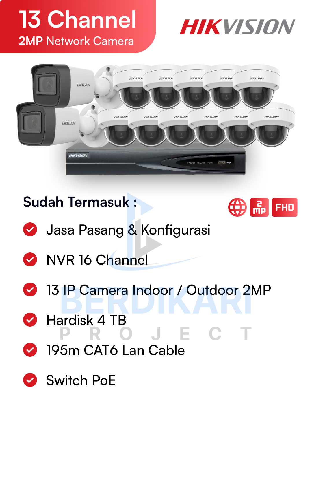 Paket CCTV Hikvision Color 2MP