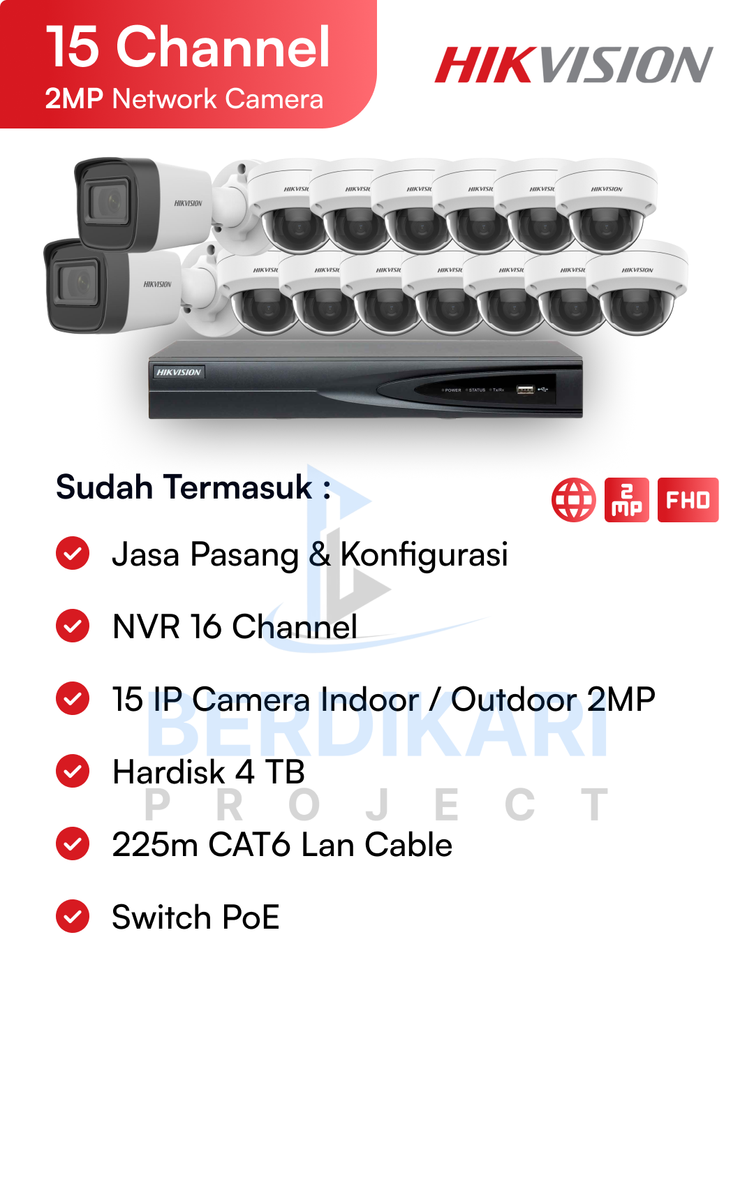 Paket CCTV Hikvision Color 2MP