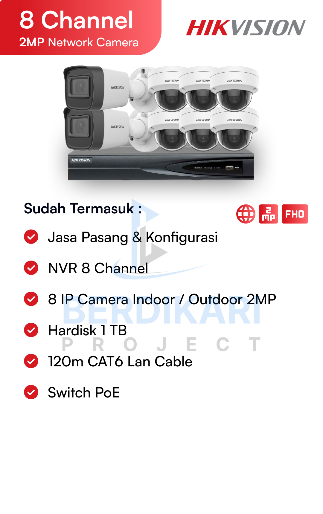 Paket CCTV Hikvision Color 2MP