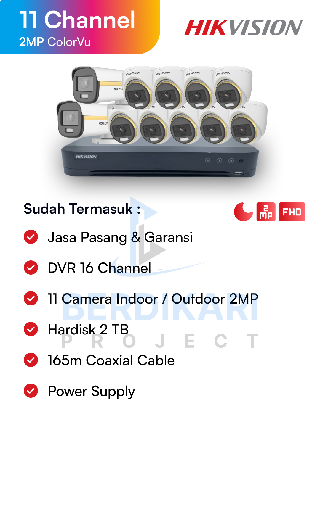 Paket CCTV Hikvision Color 2MP