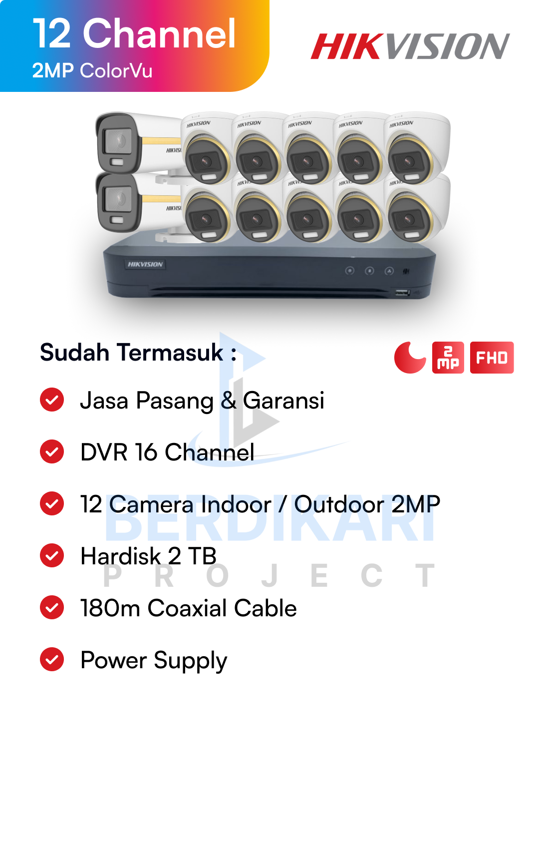 Paket CCTV Hikvision Color 2MP