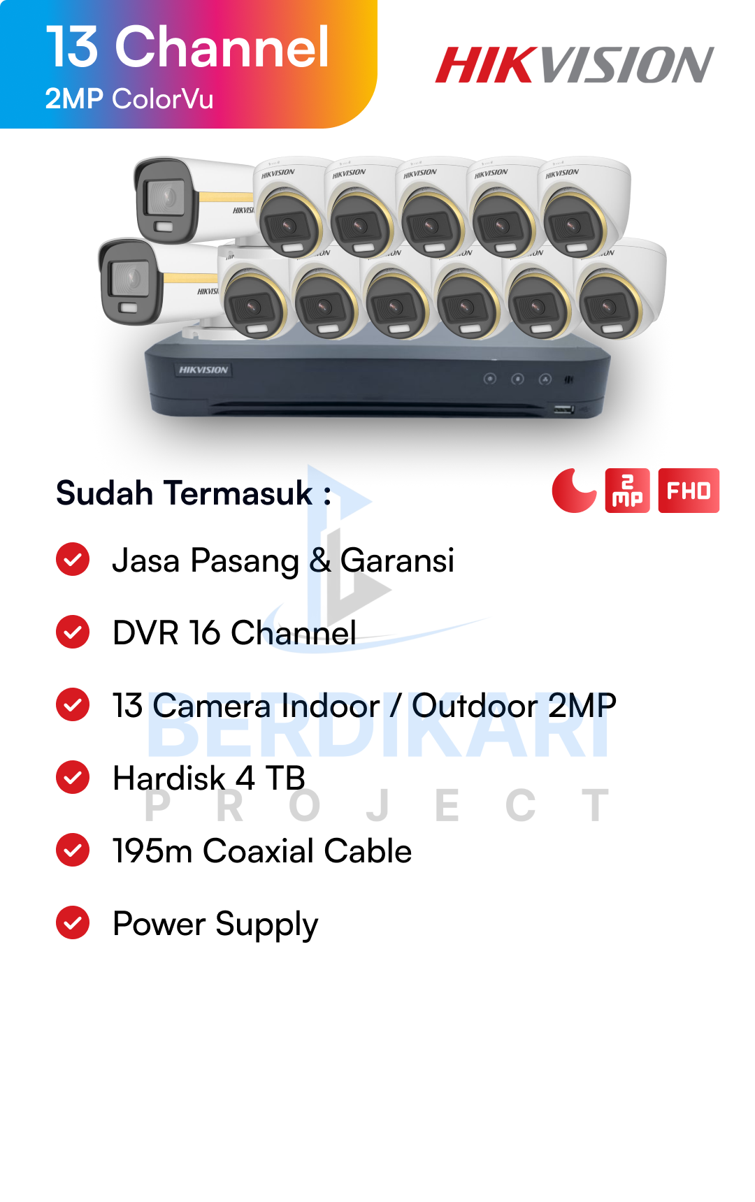 Paket CCTV Hikvision Color 2MP