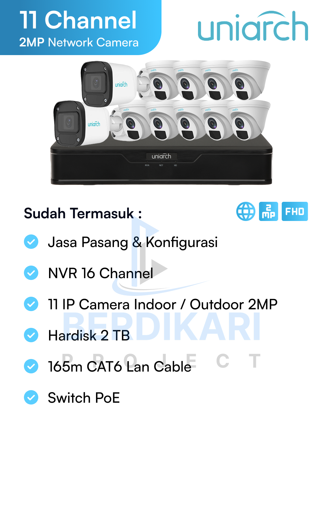 Paket CCTV Uniarch IP Cam 2MP