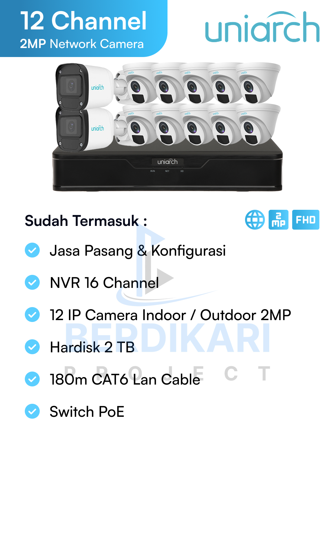 Paket CCTV Uniarch IP Cam 2MP