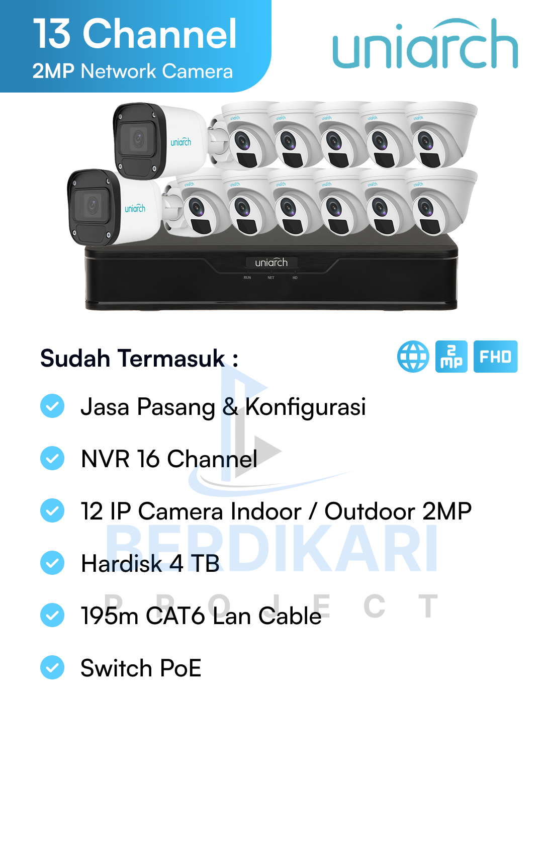 Paket CCTV Uniarch IP Cam 2MP