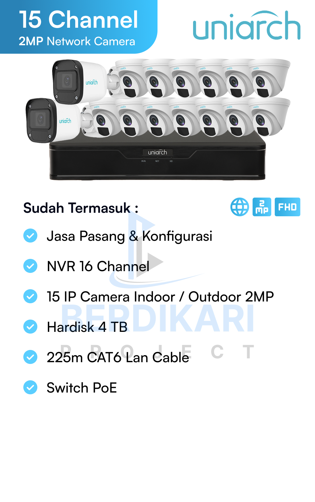 Paket CCTV Uniarch IP Cam 2MP